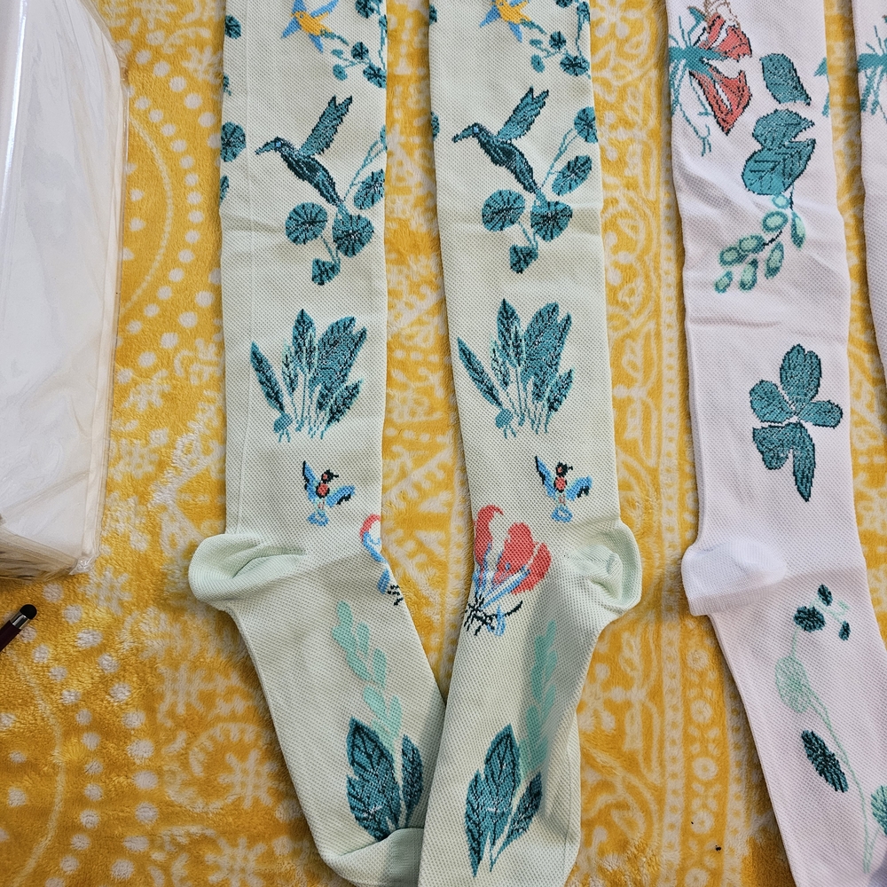 Floral and Bird Patterned Socks